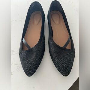 Hush Puppies Bounce black mesh pointed ballet flats